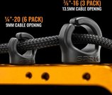 Blue Cable Management Device for 1/4"-20 Threaded Holes (6-Pack)