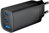Cablexpert TA-UC-PDQC65-01-BK 3-port 65 W GaN USB PowerDelivery fast charger, black | Cablexpert