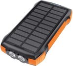 Choetech B567 Solární powerbanka s indukčním nabíjením 3x USB 20000mAh 20W / QC 18W / Qi 10W (černo-oranžová)