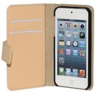 Apple iPhone 5 / 5S / SE Flip Case. Opens sidewards. Leather Look. Gold