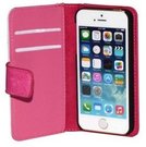 Apple iPhone 5 / 5S / SE Flip Case. Opens sidewards. Leather Look. Pink