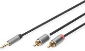 Digitus Stereo 3.5mm to 2RCA Splitter Y, M to M DB-510330-018-S 3.5mm stereo, 2x RCA plug, 1.8 m