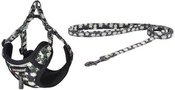Dog set Dogness harness and leash (Daisy Black)