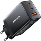 Fast Charger Rocoren GaN Pro 65W, 2x USB-C, USB (black)