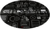 GENESIS Tellur 300 Round Gear Protective Floor Mat, 100cm, Black | Genesis Protective Floor Mat Tellur 300 Round Gear Polyester | Floor Mat | Multicolor