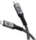 Goobay USB-C&trade; Cable with Textile Sheath, USB4&trade;, 240 W, 40 Gbit/s, Power Delivery, 0.5 m, Black, Grey