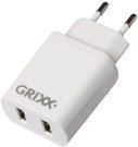 Grixx Power Adapter 220V White Dual USB A