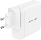 Hyper HyperJuice PD3.1 140 W 3-port GaN Wall-Charger - w 2m USB-C to C PD3.1 cable & Travel Adapters