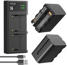 K&F Concept K&F NP-F970 Digital Camera Dual Battery with Dual Channel Charger, Two batteries + charger + Type C