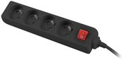 Lanberg Power strip 1.5m, black, 4 sockets, with switch, cable made of solid copper