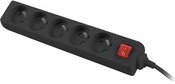 Lanberg Power strip 1.5m, black, 5 sockets, with switch, cable made of solid copper