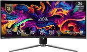 LCD Monitor|MSI|34"|Curved/21 : 9|Panel QD-OLED|3440x1440|21:9|175Hz|Matte|0.03 ms|Swivel|Height adjustable|Tilt|Colour Black|MAG341CQPQD-OLED