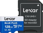 Lexar microSDHC Blue Plus UHS-I with SD adapter, up to 100MB/s read C10/A2/U3 (V30) 128GB