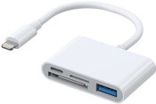 Joyroom Lightning to USB OTG adapter S-H142 SD card reader, microSD (white)