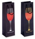 Maišelis popierinis vyno buteliui 9x12x36 cm (mix) Kinvara 76631