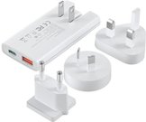 Mini travel wall charger Choetech PD6011 PD65W GaN slim USB-A+C (white)