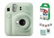 Momentinis fotoaparatas instax mini 12 MINT GREEN + PRIEDŲ rinkinys (DĖKLAS, ALBUMAS, RĖMELIAI SU SEGTUKAIS) + instax mini glossy (10pl)