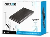 Natec External pocket SATA HDD RHINO 2.5 USB 2.0 Aluminum Black