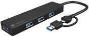 Natec USB 3.0 HUB, Mayfly, 4-Port, Black
