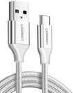 Nickel-plated USB-C cable QC3.0 UGREEN 0.25m (white)