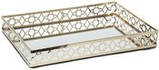 Padėklas metalinis su veidrodžiu aukso sp. 350x220x60 mm OY3057B