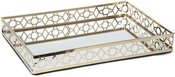 Padėklas metalinis su veidrodžiu aukso sp. 400x270x60 mm OY3057A