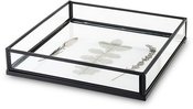 Padėklas stiklinis/metalinis 4x20,5x20,5 cm 142295
