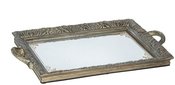 Padėklas su veidrodžiu sendinto aukso spl. 42x3x25 cm SAVEX