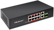 Qoltec SWITCH 8x RJ45 PoE 2x RJ45 Uplink 1x SFP