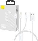 Quick Charge USB to M+L+C Baseus Superior Data 3.5A 0,5m (White)