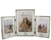 Rėmelis pasidabruotas trigubas Mr ir Mrs vestuvinis WG370