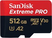 SANDISK EXTREME PRO microSDXC 512GB 200/140 MB/s UHS-I U3 memory card (SDSQXCD-512G-GN6MA)