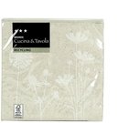 Servetėlės popierinės Gėlės rusvos 25x25 cm 20 vnt Migros 108741