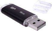 SILICON POWER 16GB, USB 2.0 FLASH DRIVE ULTIMA U02, BLACK