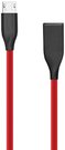 Silikoninis kabelis USB-Micro USB (raudonas,2m)