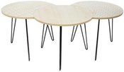 Staliukų kompektas 3 vnt 45x36x45 cm balti mediniai Home Deco HD3881