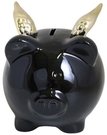 Taupyklė keramikinė kiaulė su sparnais juoda 14x12x12,5 cm 73682