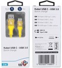 TB Cable USB 3.0 - USB C 2m PREMIUM 3A yellow TPE