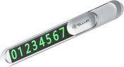 Tellur Temporary car parking phone number card metallic silver