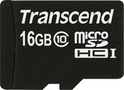 Transcend MicroSDHC 16GB + Adapteris / Class 10