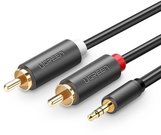 UGREEN AV102 2x RCA cable (Cinch) jack 3.5 mm 1.5m (black)