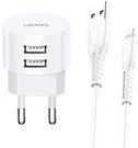 USAMS Charger T20 2xUSB 2,1A Lightning