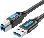 USB 3.0 A to B cable Vention COOBI 3m Black PVC