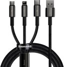 USB cable 3in1 Baseus Tungsten Gold, USB to micro USB / USB-C / Lightning, 3.5A, 1.5m (black)
