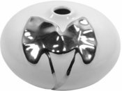 Vaza keramikinė balta su sidabro spalvos lapais 19 cm 30246