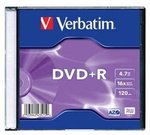 Verbatim DVD+R 4.7GB 16X matte silver slim box - 43515