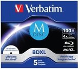 1x5 Verbatim M-Disc BD-R Blu-Ray 100GB 4x Speed inkjet print. JC