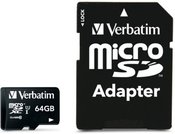 Verbatim microSDXC 64GB Class 10 incl Adapter