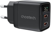 Wall charger GAN3 USB-C+C PD35W Choetech PD6051 (black)