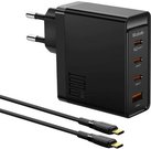 Wall charger McDodo GAN 3xUSB-C + USB, 100W + 2m cable (black)